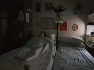 Eugenio dorme nel suo lettuccio