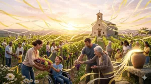 nella vigna col nastro giallo