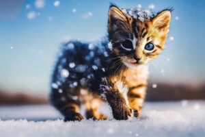 gatto sulla neve