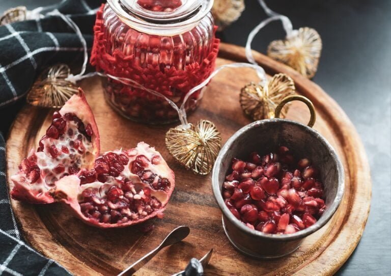 apple, pomegranate, fruit