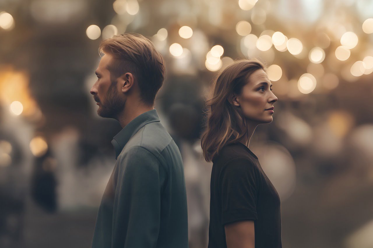 uomo e donna, disputa, litigio, confronto