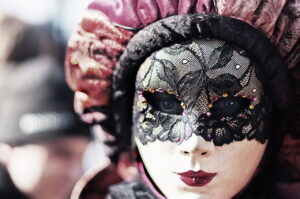 woman, eyes, mask