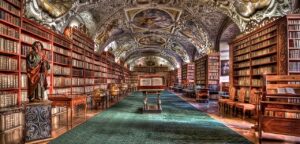 prague, library, prague monastery