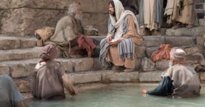 Gesù nella piscina delle pecore