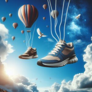 scarpe che volano nel cielo