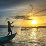 pescatore al tramonto