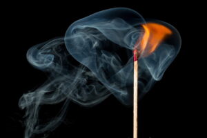 match, flame, smoke, fiammifero