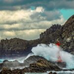 coast, rough sea, lighthouse, mare in burrasca