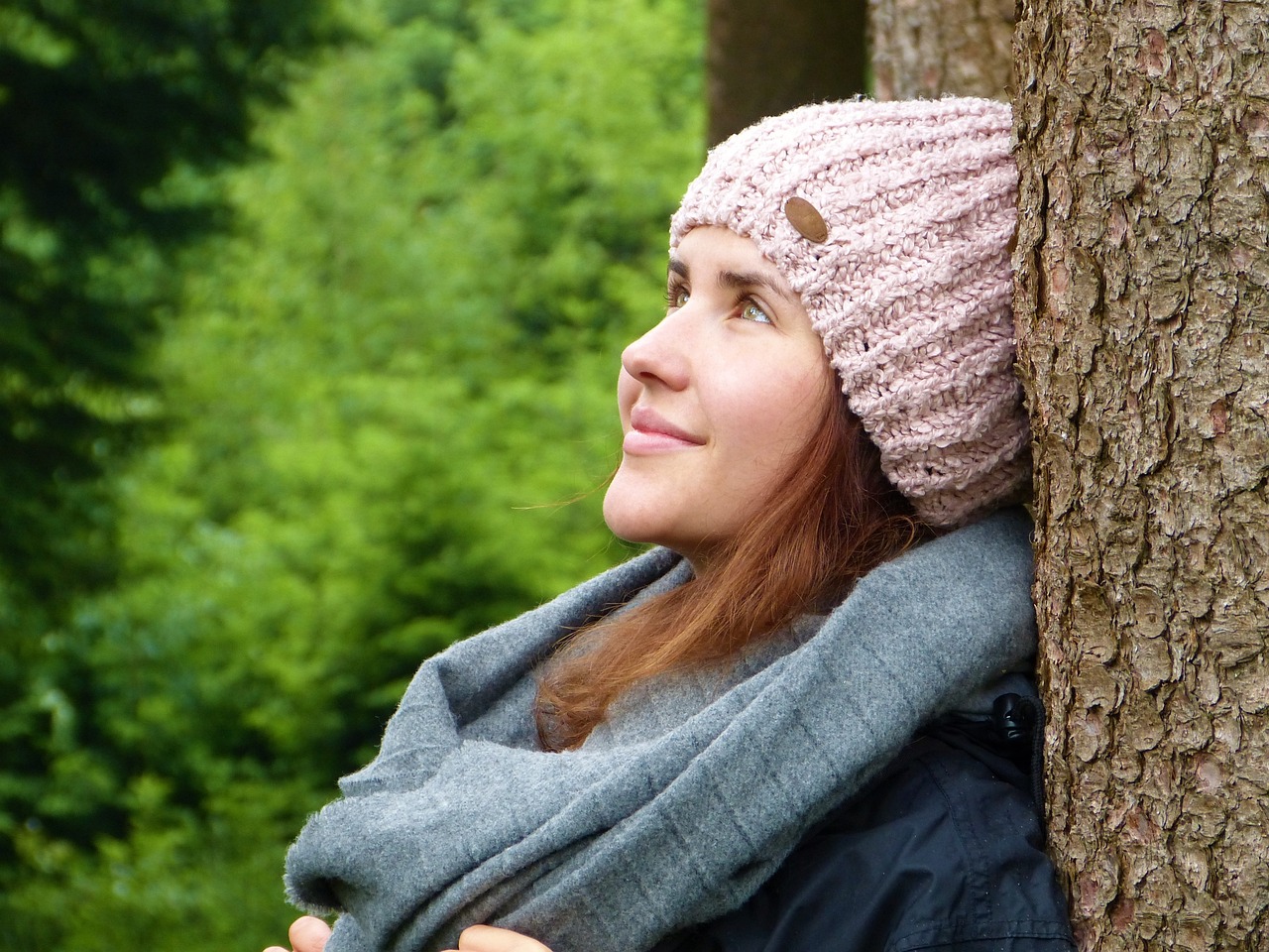 woman, girl, forest, pienezza, soddisfazione