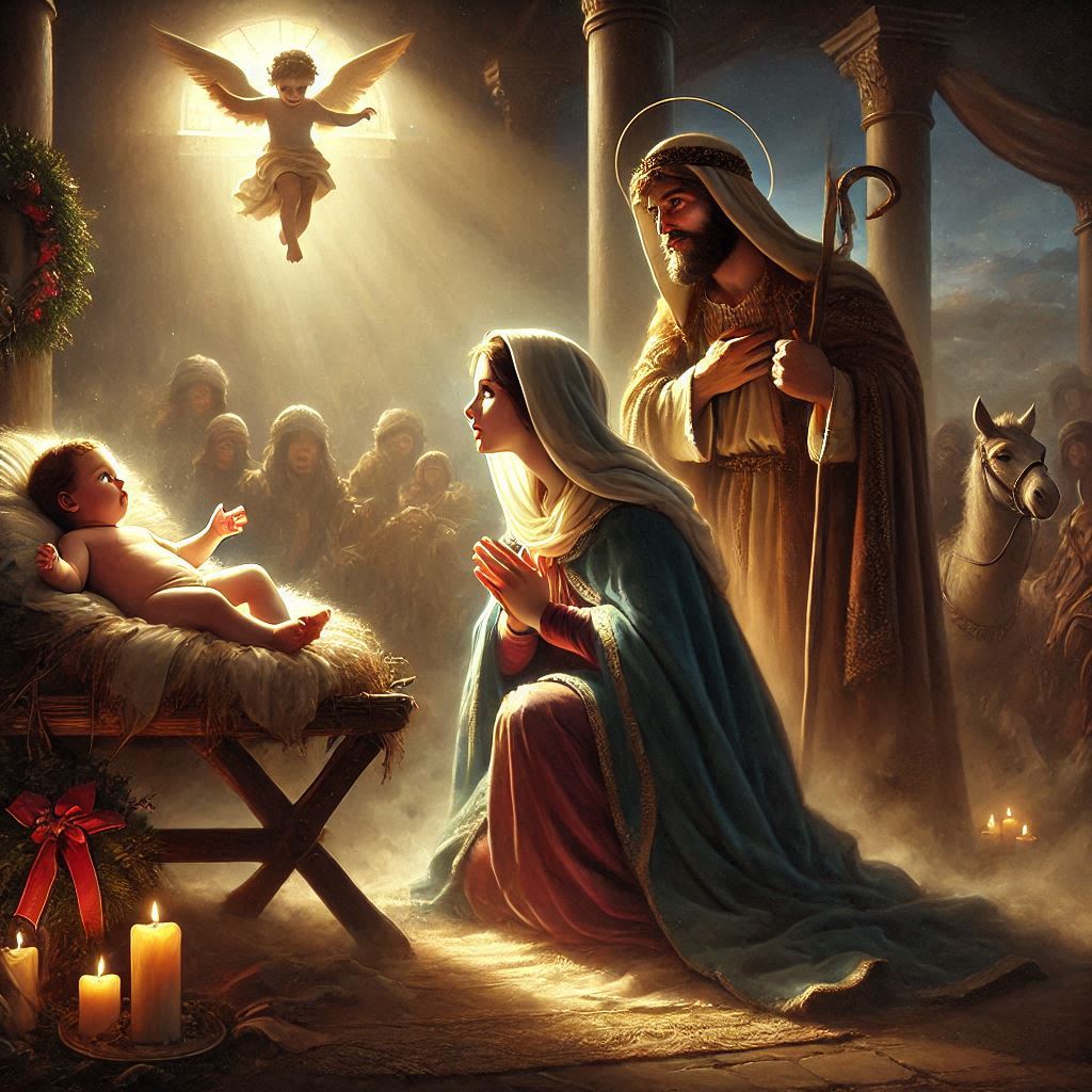 maria receiving the announcement of jesus birth