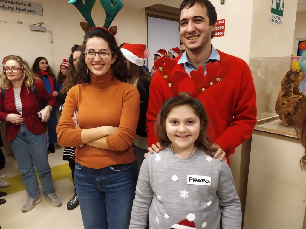 Francesca con gli animatori al Gemelli