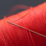 red thread, cotton thread, needle, thread, yarn, sewing materials, tailoring materials, closeup, red thread, needle, needle, needle, needle, needle, thread, thread, thread, yarn