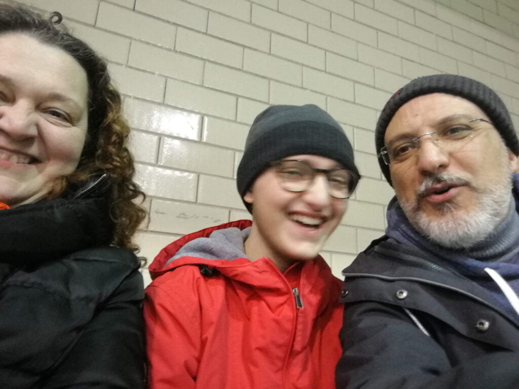 Giuseppina, Eugenio e Remigio alla palestra basket