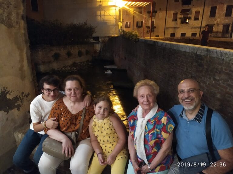 Eugenio, Giuseppina, Francesca, zia Iole e Remigio a Treviso